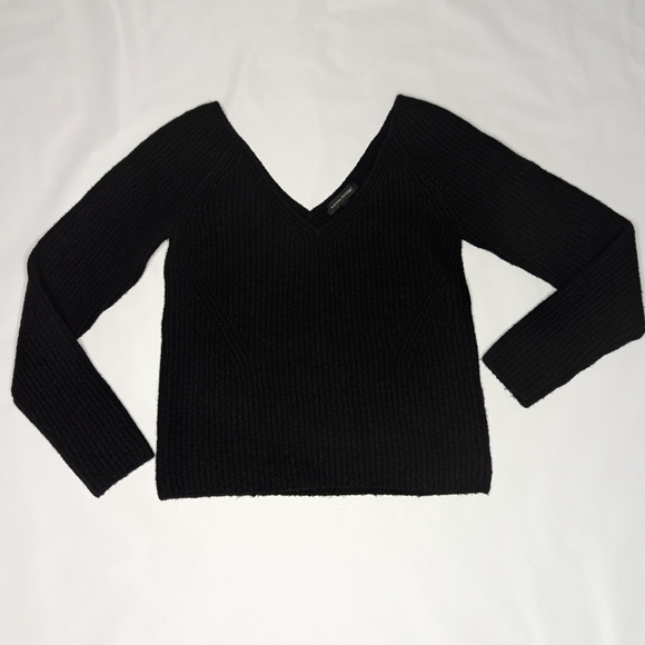 NWT Banana Republic wool blend sweater wide ribbed deep vneck size sm - Picture 8 of 15